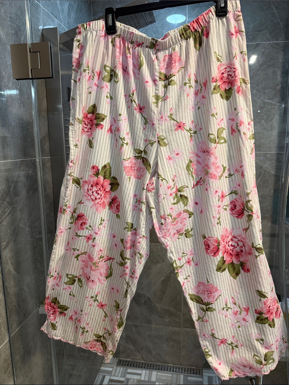 Charter Club Sleepwear Brushed Cotton Notch Collar Pajama PJ Set Floral Size XL - Picture 10 of 13